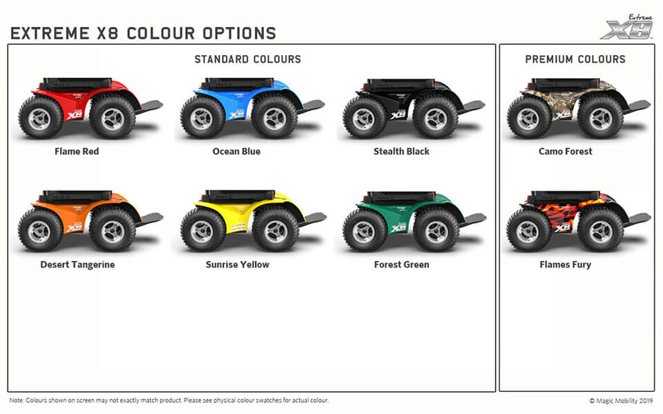 Colour and finish options